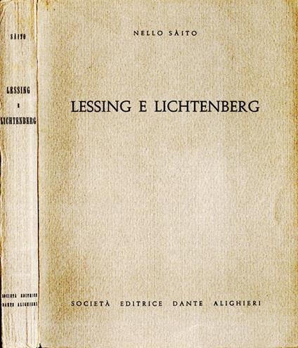 Lessing e Lichtenberg - Nello Saito - copertina