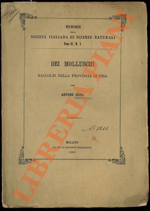 Dei molluschi raccolti nella provincia di Pisa - Arturo Issel - copertina