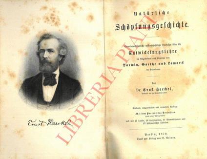 Natürliche Schöpfungsgeschichte. Gemeinverständliche wissenschaftliche Vorträge über die Entwicklungslehre im Allgemeinen und diejenige von Darwin, Goethe und Lamarck im Besonderen. Siebente, umgearbeitete und vermehrte Auflage - Ernst Haeckel - copertina