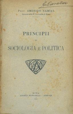 Principii di sociologia e politica - copertina
