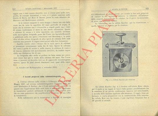 I recenti progressi della radiotelefotografia - copertina