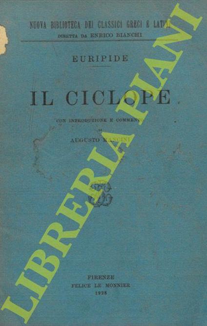 Il Ciclope - Euripide - copertina