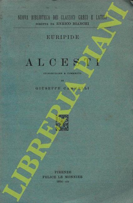 Alcesti - Euripide - copertina