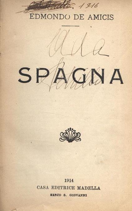 Spagna - Edmondo De Amicis - copertina