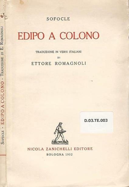 Edipo a Colono - Sofocle - copertina