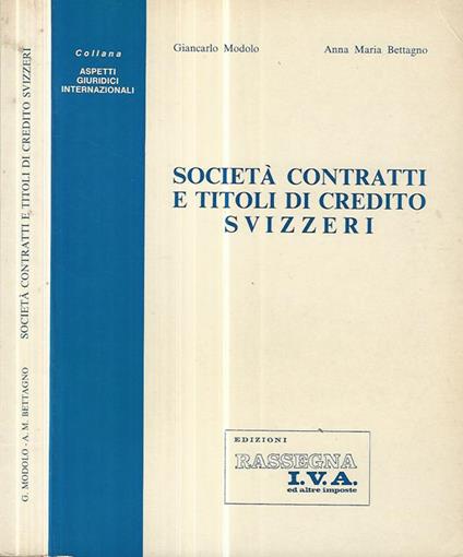 Società contratti e titoli di credito svizzero - Giancarlo Modolo - copertina