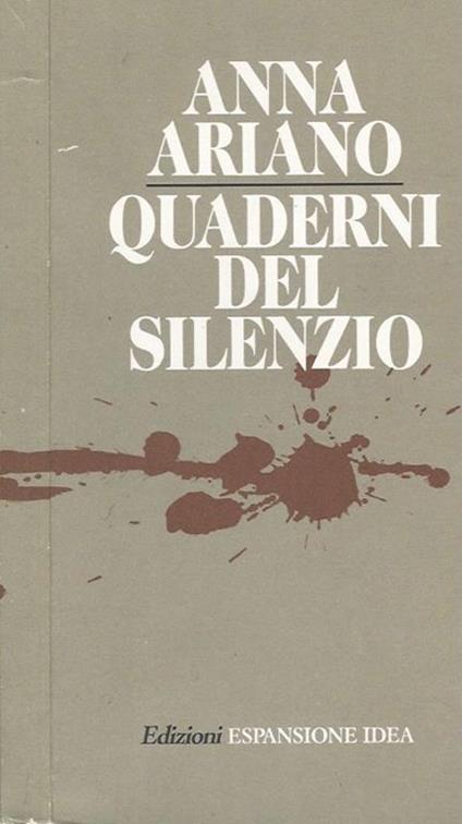 Quaderni del silenzio - Anna Ariano - copertina