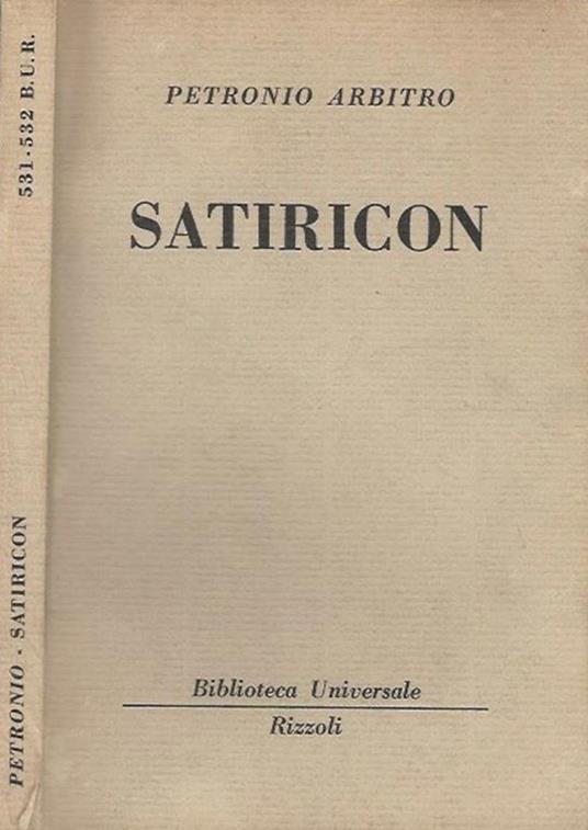 Satiricon - Arbitro Petronio - copertina