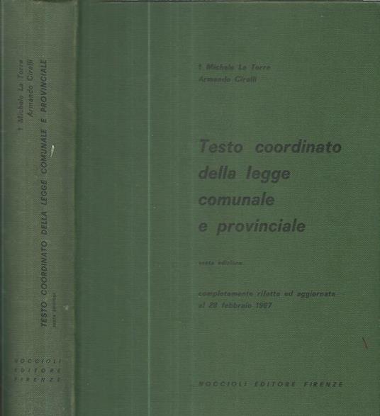 Testo coordinato della legge comunale e provinciale - Michele La Torre - copertina
