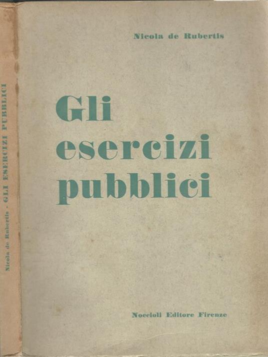 Gli esercizi pubblici - Nicola De Rubertis - copertina