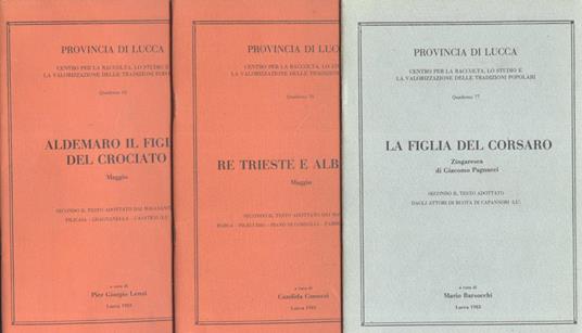 La figlia del corsaro - Re Trieste e Albarosa - Aldemaro il figlio del crociato - copertina