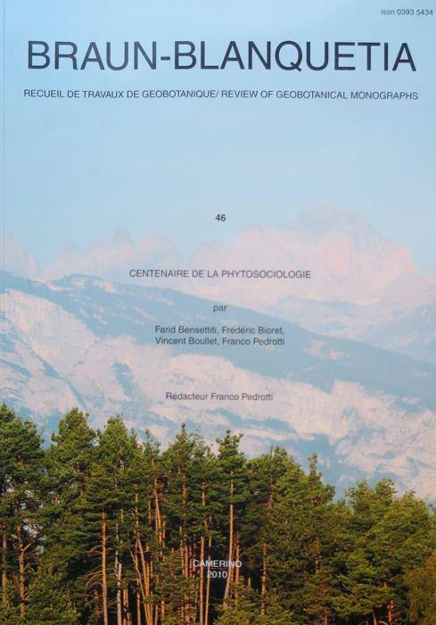 Centenaire de la phytosociologie - Franco Pedrotti - copertina