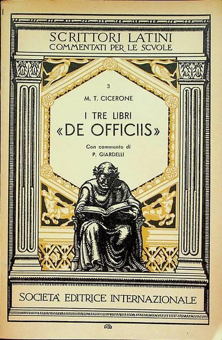 I tre libri De officiis - M. Tullio Cicerone - copertina