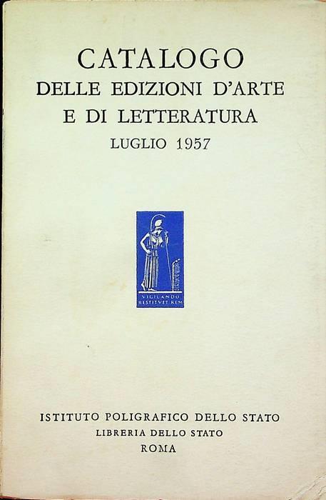 Catalogo delle edizioni d’arte e di letteratura: luglio 1957 - copertina