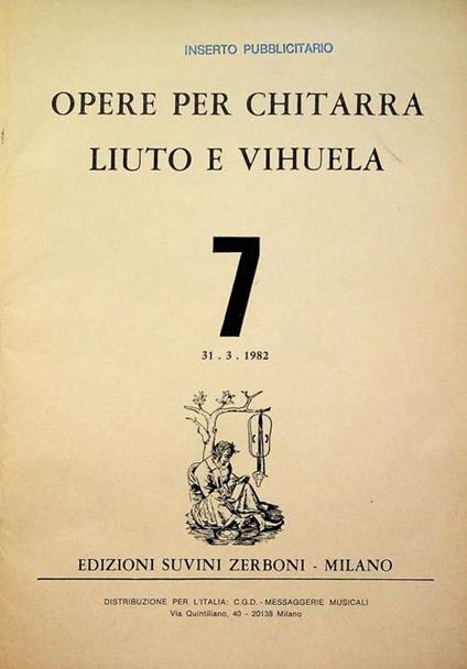 Opere per chitarra liuto e vihuela. 7: 31.3.1982 - copertina