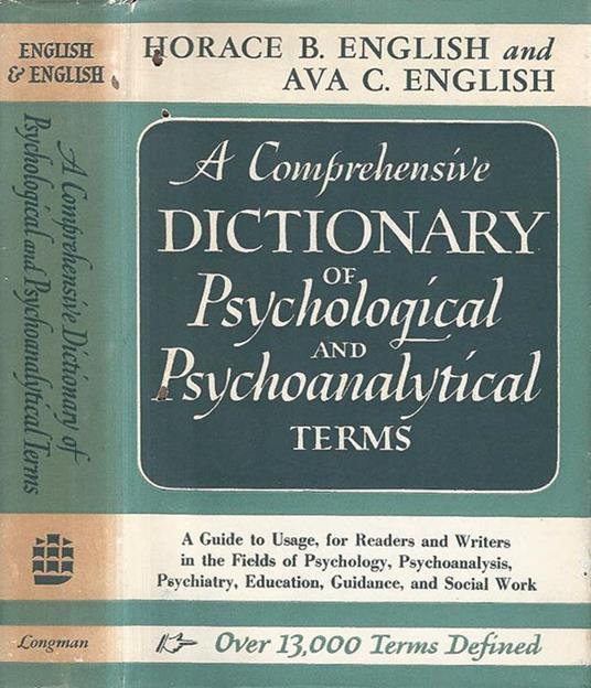 A Comprehensive Dictionary of Psychological and Psychoanalytical Terms - copertina