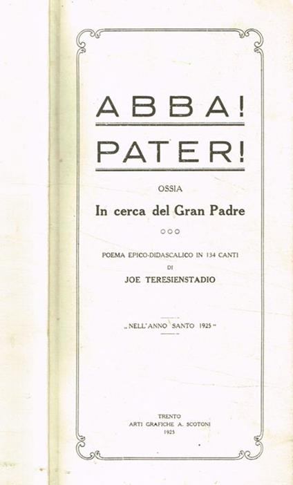 Abba! Pater! - Joe Teresienstadio - copertina