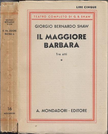 Il Maggiore Barbara - George Bernard Shaw - copertina