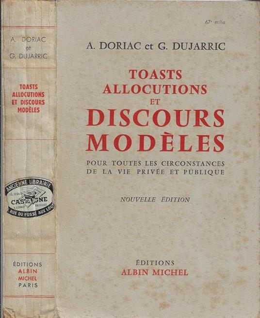 Toasts allocutions et discours modèles - A. Doriac - copertina