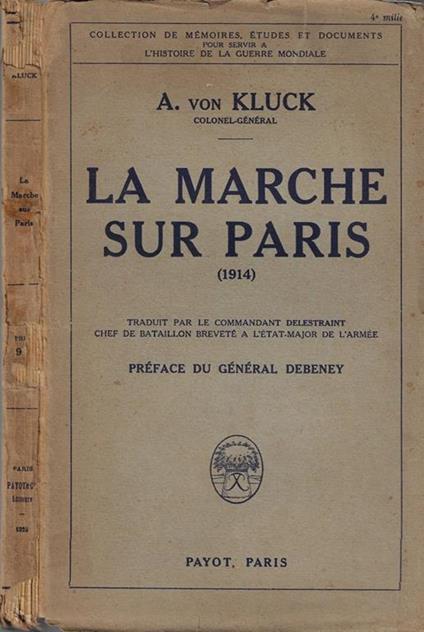La marche sur Paris - A. von Kluck - copertina