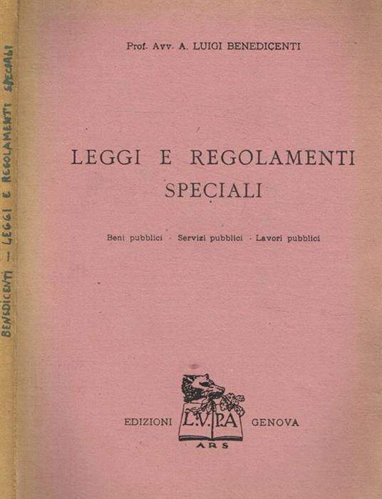 Leggi e regolamenti speciali - copertina