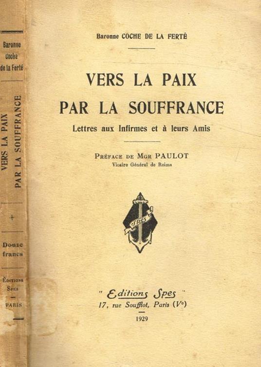 Vers la paix par la souffrance - copertina