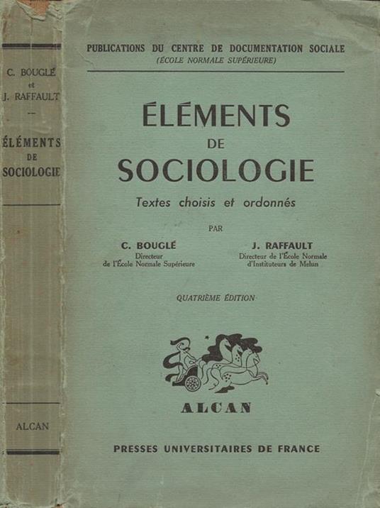 Éléments de Sociologie - C. Bouglé - copertina