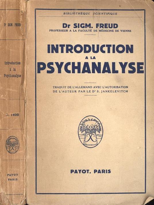 Introduction a la psychanalyse - Dr. Sigmund Freud - copertina