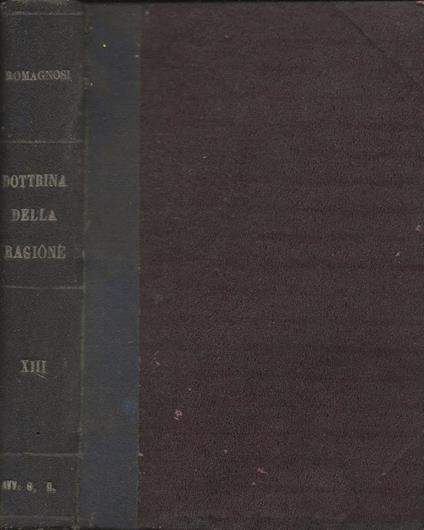 Collezione degli scritti sulla Dottrina della Ragione. Parte Seconda - G. Domenico Romagnosi - copertina
