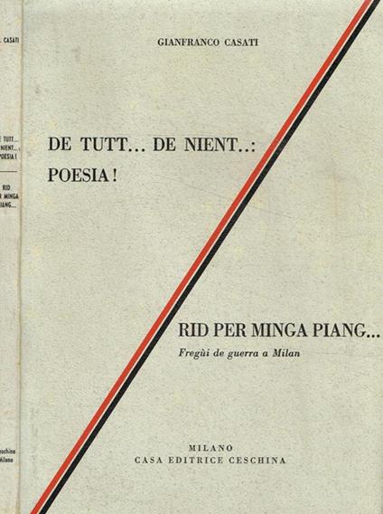 De tutt…de nient..: Poesia! Rid per minga piang…fregui de guerra a Milan - copertina