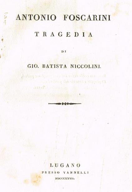 Antonio Foscarini - copertina