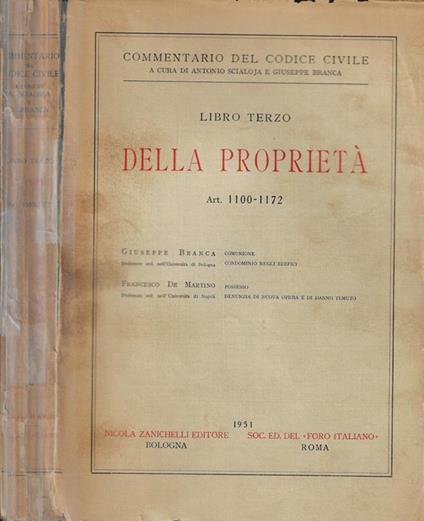Della proprietà Art. 1100-1172 - copertina