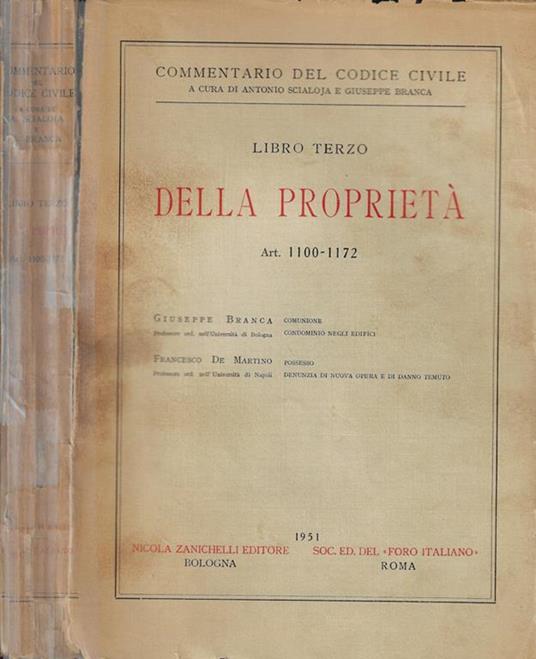 Della proprietà Art. 1100-1172 - copertina