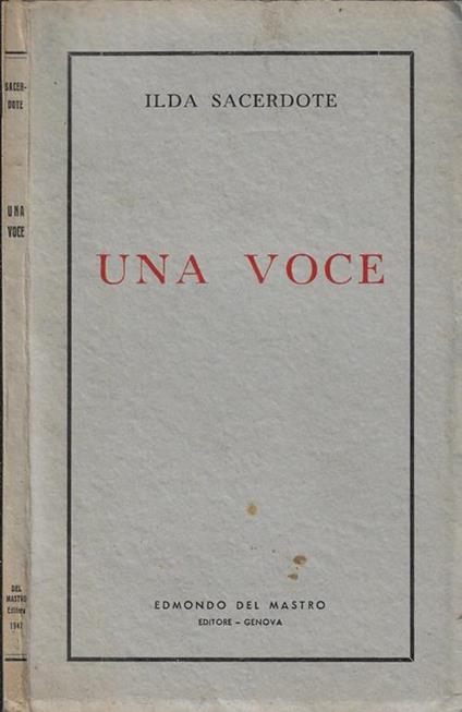 Una voce - Ilda Sacerdote - copertina