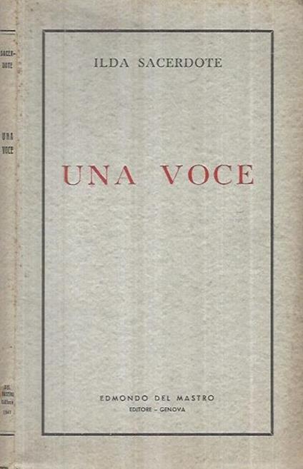 Una voce - Ilda Sacerdote - copertina