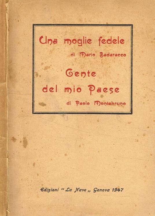 Una moglie fedele. Gente del mio paese - copertina