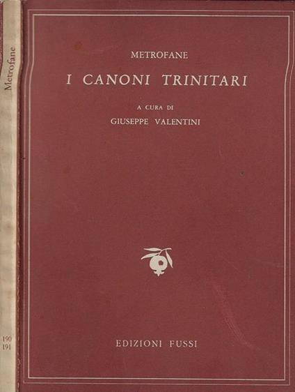 I canoni trinitari I-IV - Metrofane - copertina