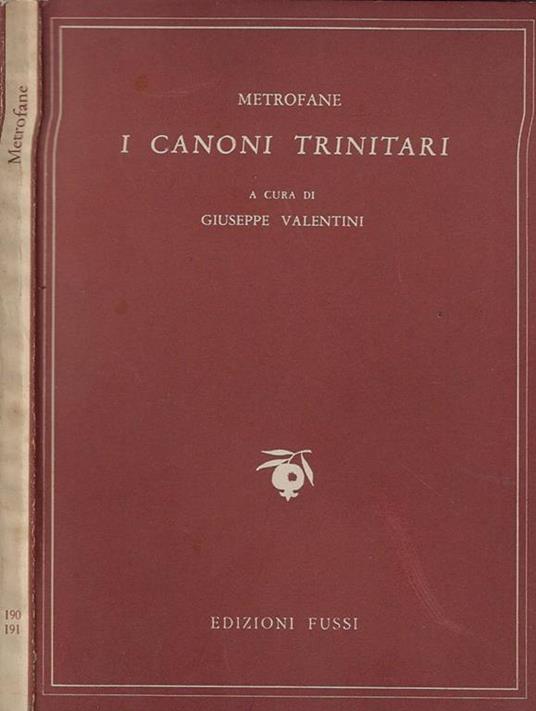 I canoni trinitari I-IV - Metrofane - copertina