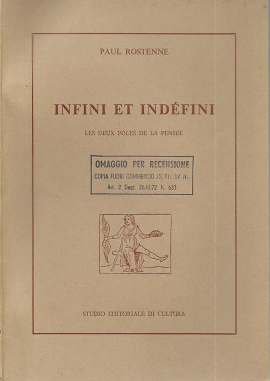 Infini et indéfini - copertina