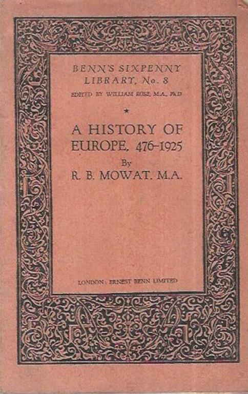 History of Europe 476-1925 - copertina