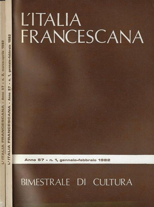 L' Italia francescana n. 1-2 1982 - copertina