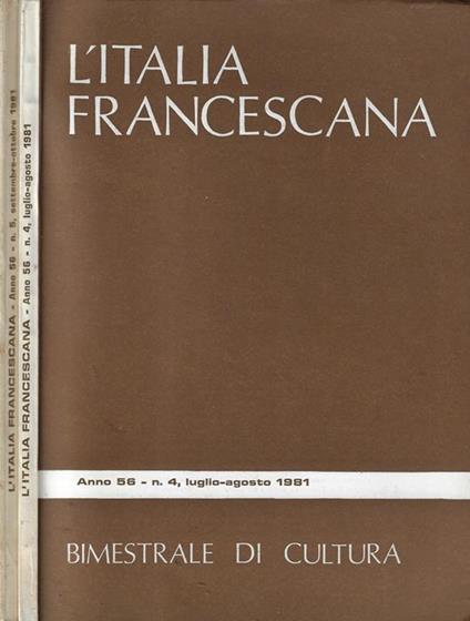 L' Italia Francescana n. 4-5 1981 - copertina