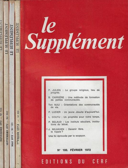 Le supplement 1972 - copertina