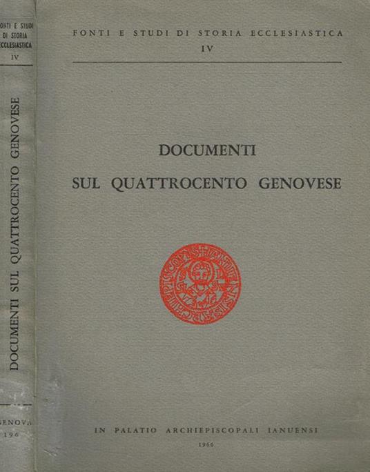 Documenti sul Quattrocento genovese - copertina