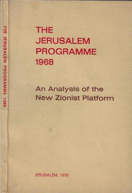 The Jerusalem programme 1968 - copertina
