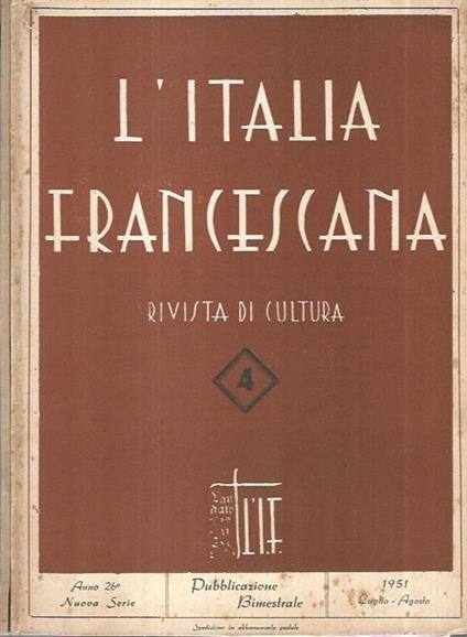 L' Italia Francescana 1951 - copertina