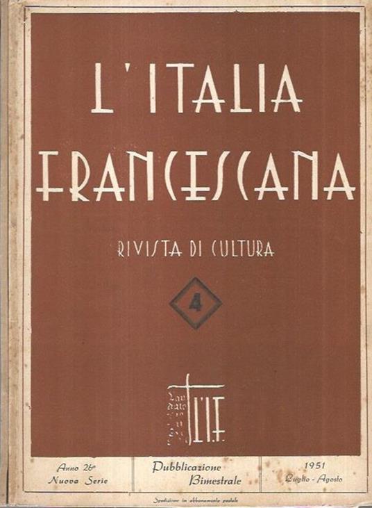 L' Italia Francescana 1951 - copertina