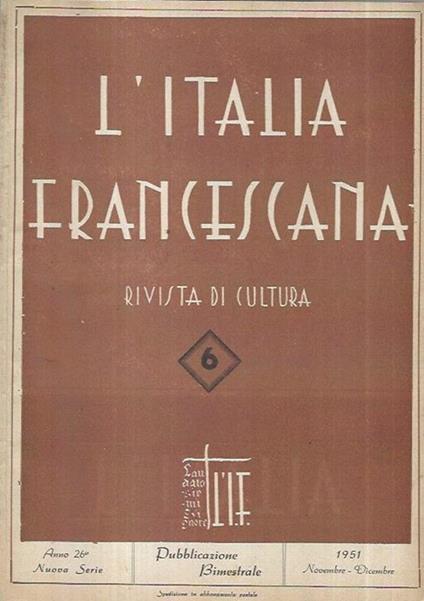 L' Italia Francescana 1951 - copertina
