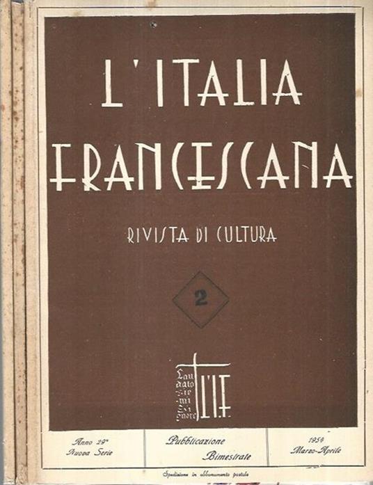 L' Italia Francescana 1954 - copertina