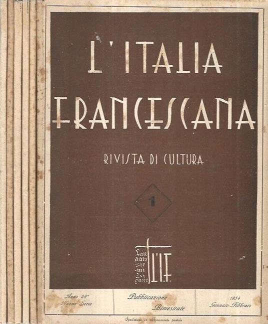 L' Italia Francescana 1954 - copertina